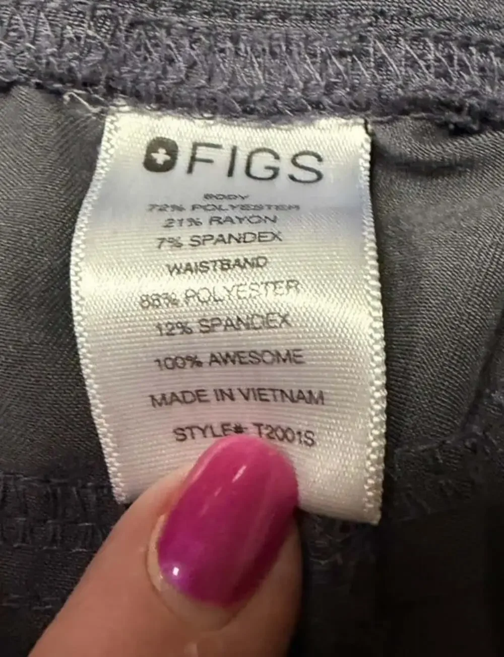 Figs Axim Gray  Scrub Pants MEDIUM Short Size MS T2001S